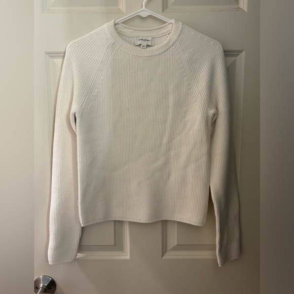 Banana Republic Heavy Knit Cropped Sweater, White, Size S - Picture 1 of 8